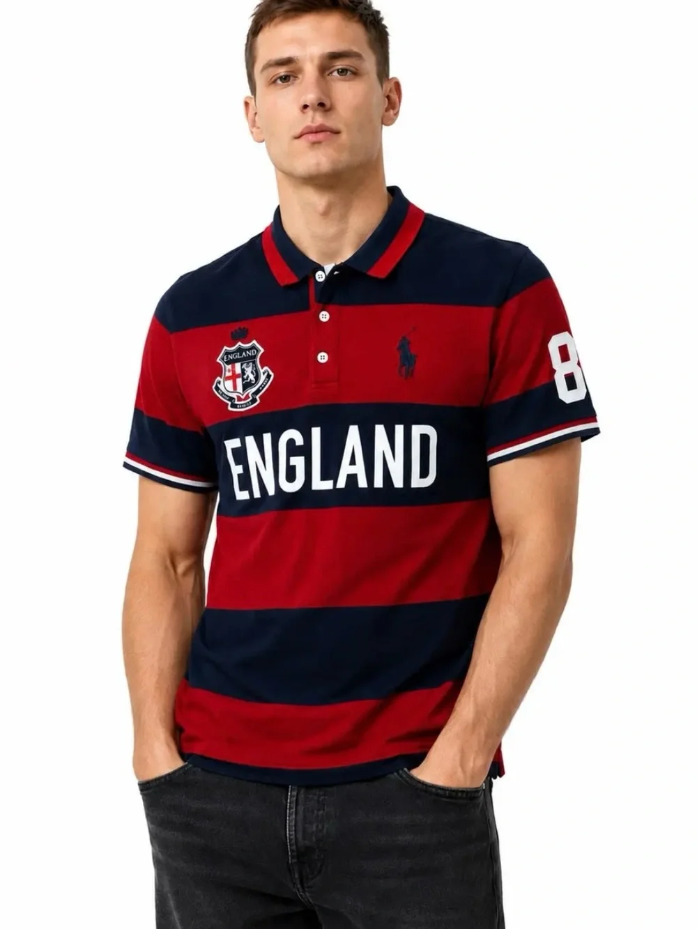 Ralph Lauren Red & Navy England Rugby Polo